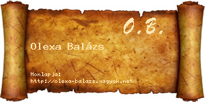 Olexa Balázs névjegykártya